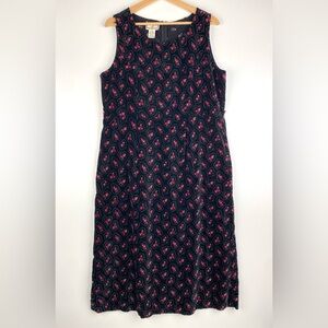 April Cornell Cotton Velvet Tie-Back Dress Medium